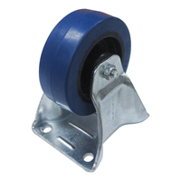 4" blue Fixed HD Caster