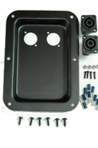 D023k Large NL4 Dual Jack Plate Black